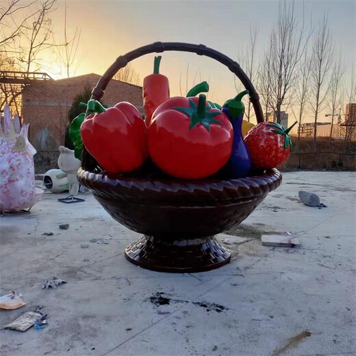 曲阳县创意玻璃钢水果篮雕塑加工厂