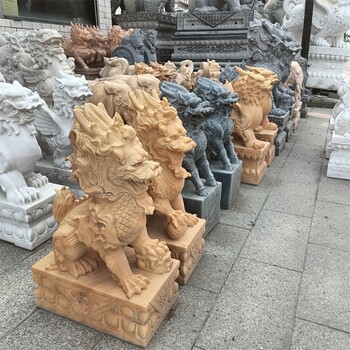 動(dòng)物石雕麒麟安裝