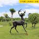 安装铜雕鹿雕塑质量可靠,不锈钢镜面鹅卵石雕塑产品图