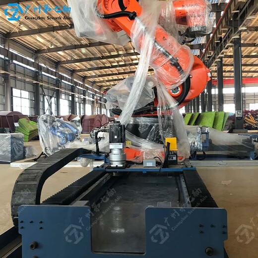 广东全自动机器人第七轴地轨生产线方案