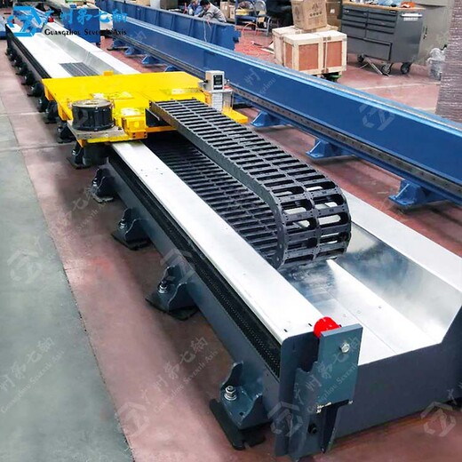 甘肃陇南机器人第七轴地轨生产线方案,机器人地轨生产工厂