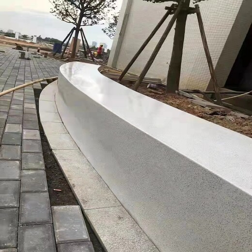 连云港公园景观建材天然砾石水洗石地坪广场坐凳无机泰科磨石施工