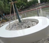 北京主题乐园砾石聚合物仿石地坪发光灯带HPC泰科磨石树池坐凳