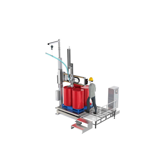 托盘式压盖机1000L-IBC吨桶防冻液压盖机