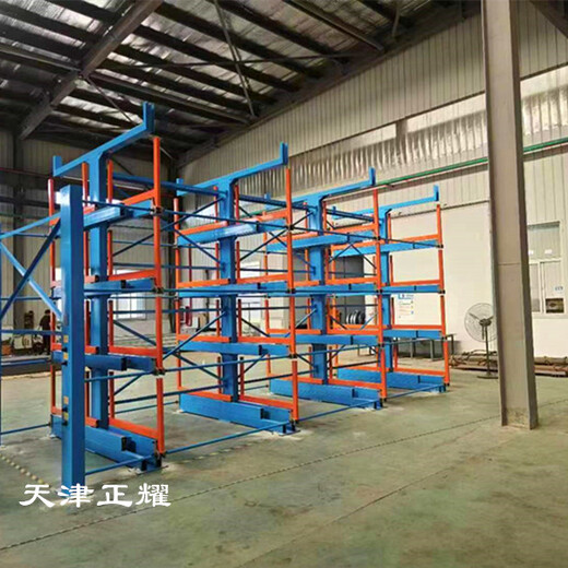 四川自贡型材货架伸缩式结构立体存放吊车存取整齐省地