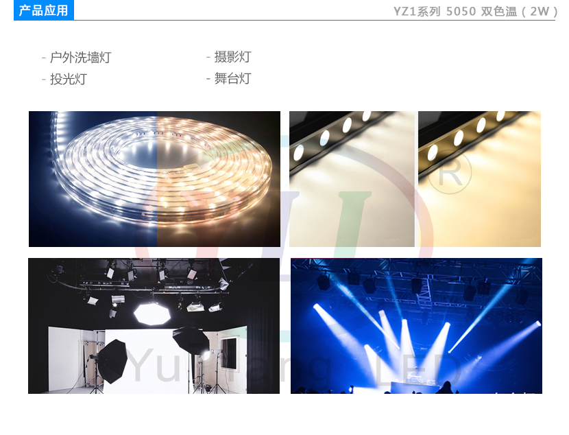 YZ1系列5050双色温灯珠应用领域.jpg