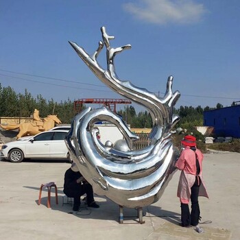 鏡面不銹鋼海浪雕塑加工廠家