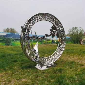 不銹鋼飛鳥雕塑，鳥群和圓環(huán)雕塑加工廠家