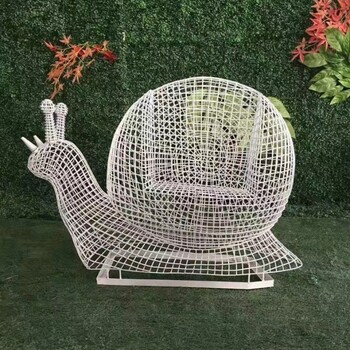 不銹鋼鏤空蝸牛雕塑，鋼絲編織蝸牛雕塑制作廠家