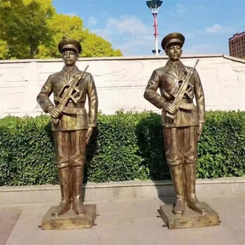玻璃鋼軍人雕塑，軍人銅雕像加工廠家