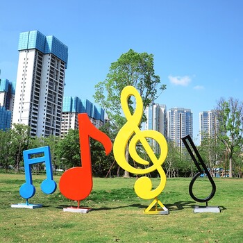 不銹鋼音符雕塑，音樂主題雕塑定制廠家