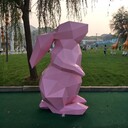 不銹鋼幾何切面兔子雕塑制作廠家
