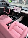 特斯拉Model3改装整车少女粉色内饰案例
