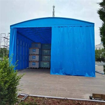 長春推拉雨棚大型移動倉庫棚、移動推拉雨棚