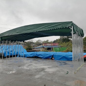 長春推拉雨棚大型移動倉庫棚、移動推拉雨棚