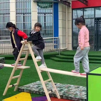 淄博幼儿园实木攀爬组合/儿童户外安吉游戏组合玩具/安吉探索玩具