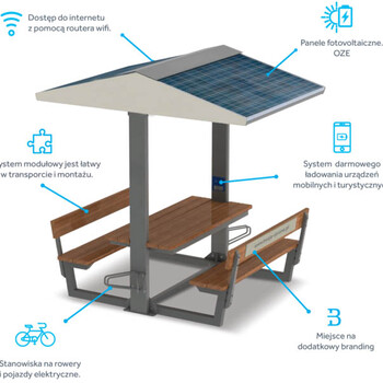 中赛创智能公园椅手机充电太阳能智能座椅