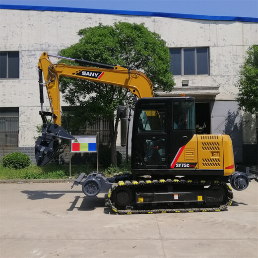 75挖掘機(jī)改裝換枕木機(jī)公鐵兩用挖機(jī)枕木抓公鐵兩用換枕機(jī)