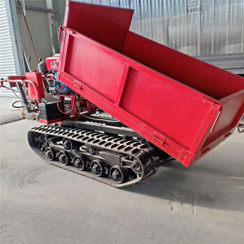 1噸載物小型手扶履帶運輸車崎嶇山路樹苗轉(zhuǎn)運車帶自卸功能