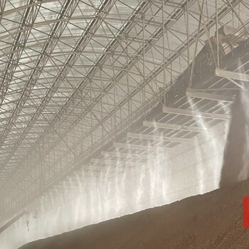 噴霧除塵設備報價-山東艾藍環保水泥廠大棚噴霧除塵設備報價