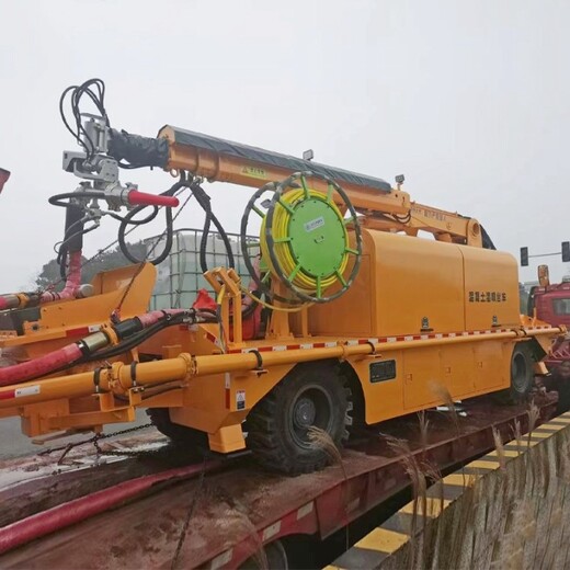 隧道小型車載式混凝土泵車泵送式移動濕噴機液壓雙噴頭濕噴臺車