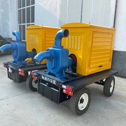 移动泵车8寸双缸汽柴油机消防水泵抽水机自吸式抗洪排涝泵