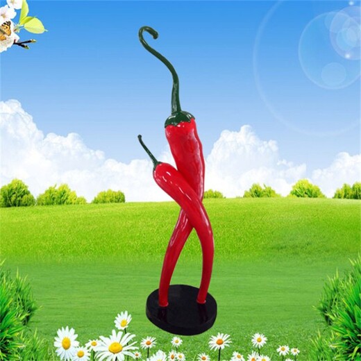 玻璃鋼辣椒雕塑廠(chǎng)家，水果蔬菜雕塑組合擺件