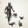 玻璃钢女人喂鸡雕塑，农村人物雕塑，民俗文化雕塑