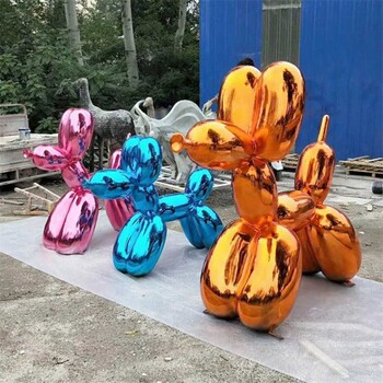 氣球狗雕塑，不銹鋼狗雕塑，狗主題雕塑