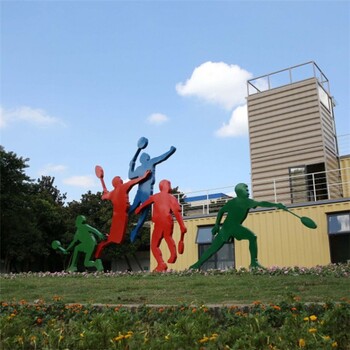 打羽毛球人物雕塑，公園運動主題雕塑