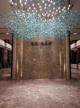 夏桐工厂水晶琉璃石头装饰前台艺术创意酒店大堂售楼部非标工程吊灯
