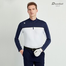 Deanball（迪恩鲍尔）秋季高尔夫男士长袖立领拉链POLO衫弹力透气时尚修身球服