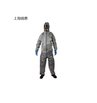 灰色带帽防护服，连体防化服/耐酸碱防护服-化学品混合防护服