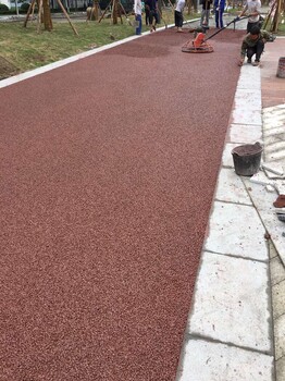 臨汾社區(qū)口袋公園健身步道透水混凝土地坪彩色防滑路面鋪裝