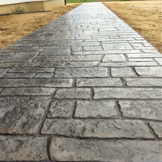 滨州博兴县道路改造彩色混凝土水泥压模地坪景观道路