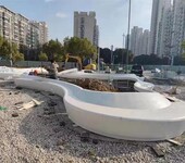 潍坊城市风貌真石丽泰科石圆形树池坐凳泰克石材料浇筑工艺