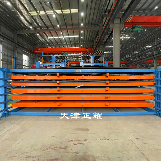 钢板存储摆放种类多占地小的抽屉式钢板货架吊车取货方便