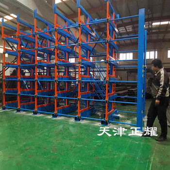 浙江嘉興手搖伸縮式懸臂貨架存放6米9米管材圓鋼銅排鋁型材軸