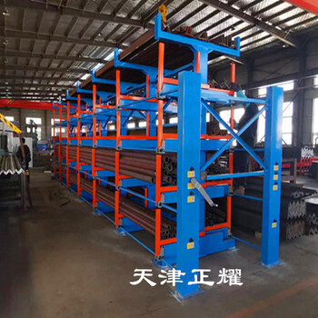 江蘇徐州管材上架擺放整齊省空間存取方便的伸縮式管材貨架