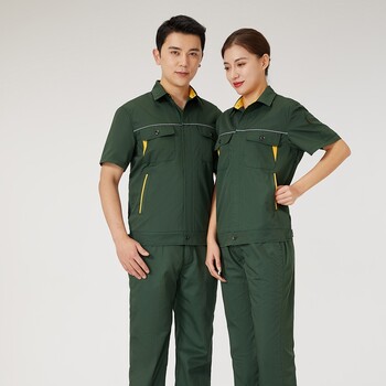 鱼嘴工厂短袖工作服设计，重庆江北服装制衣厂