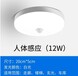 紅外感應吸頂燈12w雙亮度人體感應過道走廊用,郎特照明