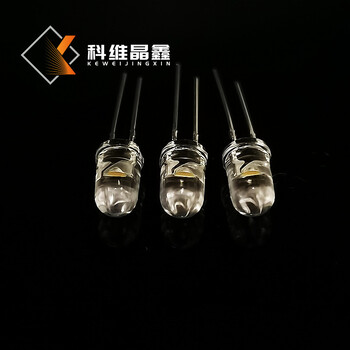 F5圓頭白發(fā)黃光點粉3V亮LED燈珠