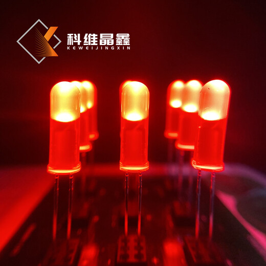 F5圓頭燈珠膠體高15.5mm紅發(fā)紅色LED