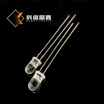 5MM加長腳燈珠白光LED加工定制F5圓頭透明白光燈珠