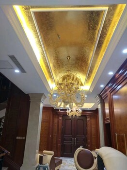 酒店貼金箔大堂宴會廳金箔銀箔施工