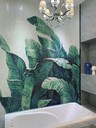 芭蕉葉圖案背景墻馬賽克拼圖訂制熱帶植物拼花壁畫