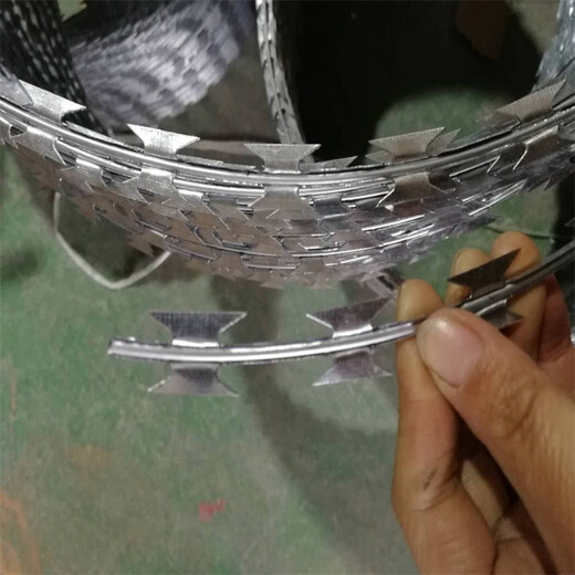 河北直線型刀片刺繩廠供應(yīng)寧夏圍墻防爬刺安全防護網(wǎng)