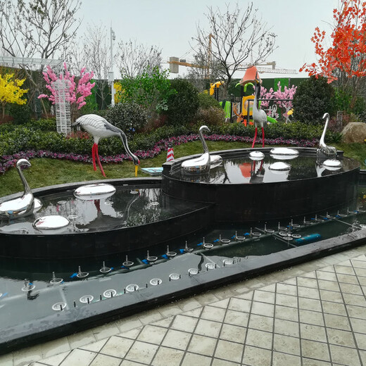 天门水池喷泉安装为城市增添了色彩