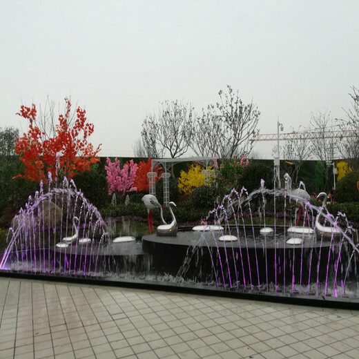 槐荫水景音乐喷泉安装减少粉尘降低温度