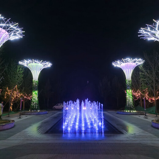 莱山景观音乐喷泉施工三维效果水景艺术